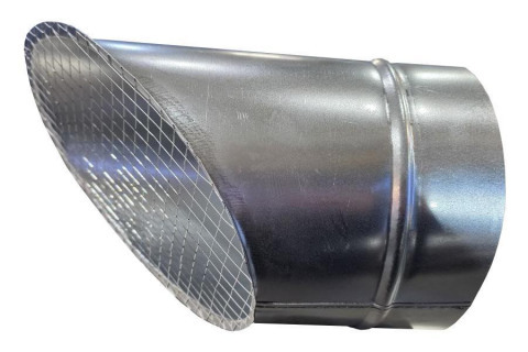 Косой или скошенный участок воздуховода круглого сечения с сеткой Ф315-150-45  Лист.нерж. (AISI 430) 0.50 [Сетка сварная/-]